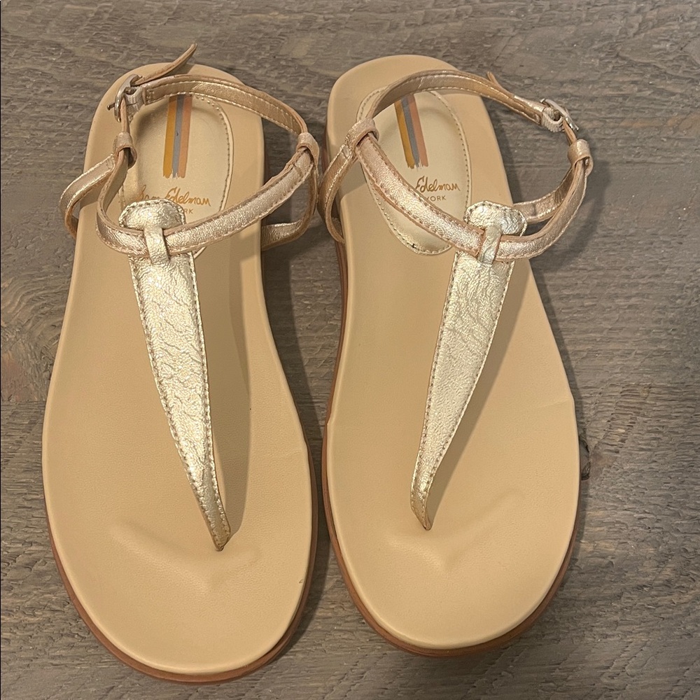 Sam Edelman Naomi Sandals in Gold Metallic Leather - Sz 7.5 - Picture 5 of 9